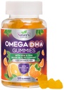 Omega 3 Ribje olje Gumies - Trojna moč Omega3 Gummy - DHA & EPA Maščobne kisline za zdravje srca, Joint & Brain Support, Narava je visoka absorpcija Omega ribje olje dodatek, Oranžna aroma- 120 Gumies