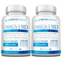 Omega-3MD - Ribje olje EPA & DHA - Izboljšati kognitivno zdravje - 2 steklenici - 6 mesecev dobave