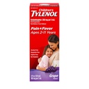 Otroški Tylenol Tekoča peroralna suspenzija Medicina, Acetaminofen Pain Reliever & Fever Reducer za hladno + gripo simptomi & boleče grlo, Aspirin-, Ibuprofen- & Alkohol- Prost, Grozdje, 4 fl. oz