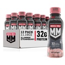 Muscle Milk Pro Advanced Nutrition Protein Shake, Slammin' Jagoda, 11.16 Fl Oz (Pack of 12), 32g beljakovine, 1g sladkor, 16 Vitamini in minerali, 5g Fiber