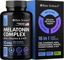 Melatonin 10mg dopolnilo za spanje - L Theanine, GABA Calm, L-Triptofan - Globoko spanje dopolnila za odrasle z Ashwagandha, Passion Flower, Lemon Balm, Kamilica, Magnezij podporo za spanje - 60 kapsul