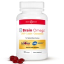 Možganska omega z luteinom in Zeaksantinom – Omega 3 Dopolnilo za zdravje možganov, srca in oči – 460 mg DHA, 90 mg EPA, Lutein in Zeaksantin dopolnila – 180 Softgels (90 Servings)