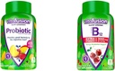 Vitafusion Probiotic Gummy dopolnila, malina, Breskve in mango arome & Dodatna moč Vitamin B12 Gummy Vitamini