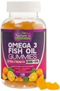 Omega 3 Ribje olje Gumies, srce zdravo Omega 3 Gummy dodatek z visoko absorpcijo DHA & EPA, Dodatna moč Joint & Brain Support, Okusno Orange aroma ribje olje Naravni vitamin - 120 Gumies