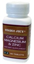 Trader Joe's Calcium Magnezij & Cink, 60 tablet
