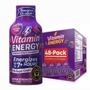 Vitamin Energija Mood+ Ekstra Energija Shot Tropical Berry 48 Pack, 260mg Naravni kofein, B-Vitamini, Rhodiola, Kamilica, Mood & Energy Podpora, Nič sladkorja, Gluten-free, Vegan, 1,93 fl oz