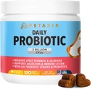 Probiotiki za pse - 6 sevi s prebiotiki - podpira prebavni in imunski sistem – Relief za drisko, slabo dihanje, alergije, plin, zaprtje, vroče točke - Made in USA - 120 Chews