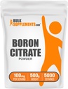 BulkSupplements.com Boron Citrat v prahu - Boron dodatek za moške in ženske, stopnja hrane - za kosti in sklepi podpora, 100mg na serviranje, 500g (1,1 lbs) (Pack of 1)