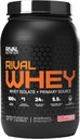 Rivalues Rivalwhey – Jagodna krema 2lb - 100% Whey Protein, Whey Protein Isolate Primarni vir, Čisti prehranski profil, BCAA, Brez prepovedanih snovi, Izdelano v ZDA