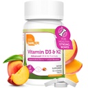 Zahler - Vitamin D3 & K2 Žvečljiva dopolnila (število 90) - Certified Kosher K2 D3 Vitamin 5000 i.e. okusna žvečilna tableta - vitamin D & K2 za absorpcijo kalcija, gostoto kosti in imuno podporo