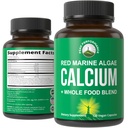 Rastlinski osnovi kalcij - rdeče morske alge kalcij dodatek z vitaminom C, D3, K, Magnezij, in celotno hrano zelenjavna mešanica. Veganske kapsule za kosti in sklepe. 120 tablet, tablete