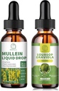 Mulleinske kapljice za pljuča, Mullein Leaf Extract 1000MG za čiščenje pljuč in Soursop Graviola tekoče kapljice 1800mg, Soursop Leaves Extract za regeneracijo celic