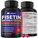 Fisetin dodatek - liposomska super Absorpcija 98% Pure 1200mg s Quercetin, Resveratrol, izvleček zelenega čaja za zdravo staranje in dolgoživost, zdravje kože, možgani in antioksidant - 60 Mehkužci