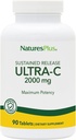 Nature Plus Ultra-C 2000 mg - 90 tablet - Vitamin C z Rose HIPS - Imunska in antioksidantna podpora - Vegetarijanska, Gluten prosta - 90 postrežb