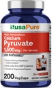 NusaPure kalcijev piruvat 1500mg 200 vegetarijanskih kap (ne-GMO, Vegan) - 750mg na kapice