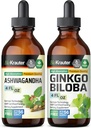 BIO KRAUTER Ashwagandha Tinkture 4 Fl. Oz. & Ginkgo Biloba Tinkture 4 Fl. Oz.