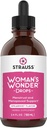 Strauss Heartdrops Woman's Woman's Woman's Woman's Wonder Drops; Menstrual & Menopausal Support dodatek v Spearmint aromour, naravna formula, Gluten-free, Soy-free, Non-GMO, 3.4oz Steklenica