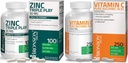 Bronson Vitamin C 1000 mg Premium ne-GMO askorbinska kislina + Bronson Cinc Triple Play 30 mg Triple Coverage Imunska podpora Cink dodatek