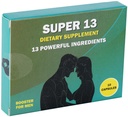 Super 13 hitro deluje zeliščni moški dodatek za moške. 13 Močne sestavine - Horny Goat Weed Tongkat Ali Maca & Več za energijo Vitalnost Stamina vzdržljivost in zmogljivost tablete 10 Caps