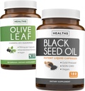 Olive Leaf & Black Seme Oil (3-mesečna zaloga) Leaf & Seme Leaf Extract (120 kapsul) Super moč in črno olje semena (180 kapsul) Hladno stisnjena Nigella Sativa Cumin Seme