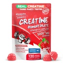 Kreatin Monohidrat Gumijev kompleks za moške in ženske,5 Gram na strežbo Elektrolit Kreatin Gumi za mišično moč, mišice Graditelj, Energy Boost, Pre-Workout dodatek-120 Jagode Gumies