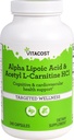 Vitacost Alfa lipoična kislina in acetil L-karnitin HCl - 700 mg - 240 kapsul