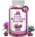 Mleko Thistle Gumies- Seveda aromatizirano, brez sladkorja mleko Thistle 1000mg ekstrakt – Detox jeter, Podpora, Ponovno čiščenje. Okusna alternativa za kapsule, moč ali čaj - 90