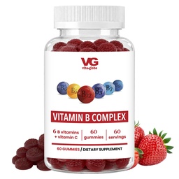 VITA GLOBE B Complex Gummy Vitamini – Jagodna aroma z vitaminom C, Niacin, B6, B12 & Biotin 