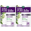 ZzzQuil Pure Zzzs All Night Extended Release, Melatonin Aid Tablets, pomaga vam ostati dlje v spanju, pomoč v spanju za odrasle, 2 mg na tableto, 56 Vse tablete (2 pakiranji po 28)