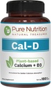Pure Nutrition Cal D - Rastlinski bazi kalcij z VIT D3 K2 & Magnezij 