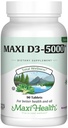 Maxi Health Vitamin D3 5000 i.e. (125 μg) - Vitamin D 5000 i.e. - Zdrave kosti, zobje, imunska podpora - Košir Čista visoka jakost Vit D3 (90 tablet)