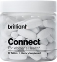 Brilliant Connect Period Health Supplement – Spodbuja Relief od Cramps, Utrujenost, Nepravilna obdobja, Hormonal Acne, Hot Flashes in More* – Naravni hormon Balance Podpora* (60 tablet)