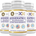 Genex Formule 98% Pure Trans-Resveratrol z BioPerine® za absorpcijo (3 pakiranja) Mikronizirane, Lab-Tested, popolnoma stabilizirane Resveratrol 600mg - 180X Trans-Resveratrol Kapsule za zdravo staranje