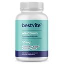 BESTVITE Melatonin 30 mg (120 vegetarijanskih kapsul) - brez stearat - veganski - brez gensko spremenjenih organizmov - gluten brez velikih odmerkov melatonin