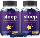 NutraChamps Sleep Gummies za odrasle in otroke, Melatonin Gummies s kamilico, Valerian & L Theanine, Vegan Childers Melatonin 3mg, 1,5 mg ali 6mg (pak 2, 120 Gummy)