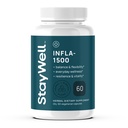 Infla-1500 All-Natural Relief Supplement Extract Mešanica s kurkuma, bela Willow Bark, Ashwagandha, Ginger, Boswellia, Bromelain, Omega-3 in Magnezij-60ct