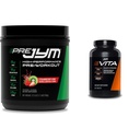 JYM Supplement Science PRE JYM 30 Servings - Jagodna Kiwi & tamin & Mineral Support, Vitamin A, C, B6, B12, E, K, Boron, Biotin, Kalij 60 Tablete