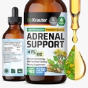 BIO KRAUTER Adrenalna podpora Tinktura - Rhodiola & Ashwagandha dodatki - Veganska podpora razpoloženju kapljice 4 Fl.Oz.
