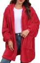 Argstar Hooded Cardigan za ženske in moške, prevelika potna majica Fuzzy Fleece Blaket Hoodie jakna - ena velikost ustreza vsem