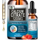 Kalcijev citrat dodatek,1200mg Kalcij z vitaminom D3 Kapljice za kosti, zobje, barvilo, kardiovaskularno zdravje, visoka absorpcija tekoči kalcij Magnezijev citrat 400mg Plus cinkov vitamin K2,vegan,30