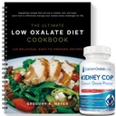 KIDNEY C.O.P. Zaščitnik kalcijevega oksalata 120 kapsul, patentirana podpora ledvic za kristale kalcijevega oksalata, ustavi ponovitev (začetno pakiranje - (120 kapsul) in 1 Ultimate Low oxalate diet Cookbook)