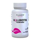 Hallusa Natural Biotin Kapsule 10.000 mcg Zdrave lase, kože in nohte - Pastillas para la caída del Cabello - Crecimiento del Cabello – Crecimiento de la Barba - Alopecia y Calvicie - 60 kapsul