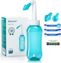 Neti Pot Sinus Rinse Nasal Wash 300ML Neti-Pot s 30 Nasal Wash Sol Packets in Nalepka Termometer Čiščenje steklenica Čistilo tlaka namakanje za odrasle in otroka BPA brezplačno (Svetlo zelena)