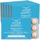 Viter Energy Kofeinirani gumi 60mg Kofein, B Vitamini, Guarana, Brez sladkorja. (Zimsko zelena, 12kos, 6 Pack)