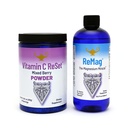 RnA ReSet ReMag & Vitamin C Ponastavi sveženj – Tekoči magnezijev dodatek (16.2 Fl Oz) & Berry-flavored Vitamin C v prahu (14.81 Oz)