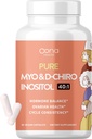 Vegan Myo-Inositol & D-Chiro Inositol Dodatek za ženske - PCOS Relief, Hormonal Balance, Podpora za jajčnike, Ovulacija Podpora Dodatek - Idealno razmerje 40:1-90 Cap - Plodnost Dodatki za ženske