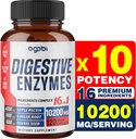 agobi 10200 Mg Prebavne encime s prebiotičnim za prebavo, Imunsko in telesno podporo - 16 v1 z jabolko pektin, ingver koren, Prebiotični sistem & več - 120 Kapsule za 2 meseca