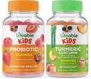 Življenjski probiotik 2 milijarda CFU Otroci + Kurkumin Curcumin Otroci, Gummies Bundle - odlično degustacijo, Vitamin dopolnilo, Gluten brezplačno, GSO brezplačno, Žvečljivi Gummy