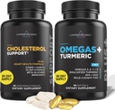 Liveood Daily Cholesterol Support, 60 vegetarijanskih kapsul - CoQ10, rastlinski steroli, rastlinski steroli, Bergamot, & Česen Dopolnila Podpora Zdravje srca in zdravo proizvodnjo lipidov - Non-GMO & Vegan