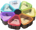 Tedenske tablete Organizator 7 dan, Cute Prenosni velik dnevni Medicine Box, enostavno za odprtje, BPA brezplačno tablete Primer Opomnik za zdravilo Dispenser Vitamin ribje olje dopolnila Kapsula DHA imetnik